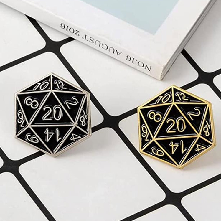 Pins de esmalte rígido DND player DM personalizados OEM