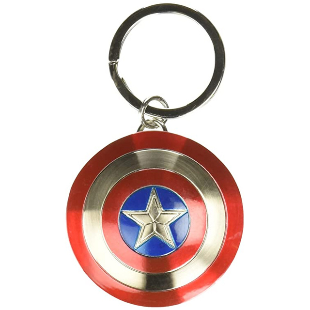 Chaveiro de Metal Marvel Cusotm Capitão América Escudo Estanho Chaveiro