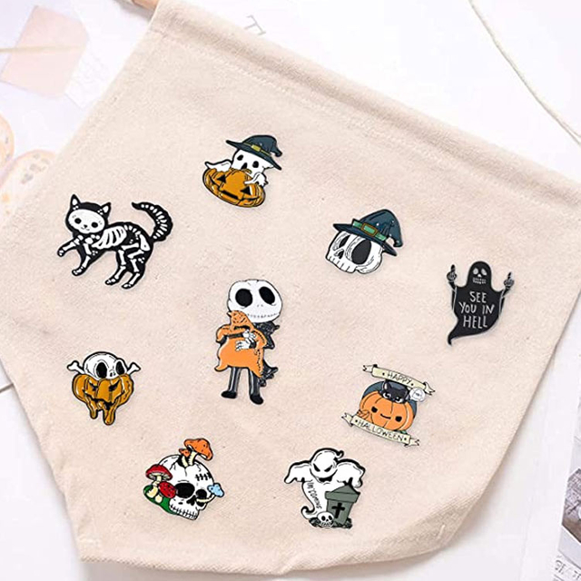 Alfinete de segurança personalizado de liga de zinco alfinete de lapela esmalte de outono