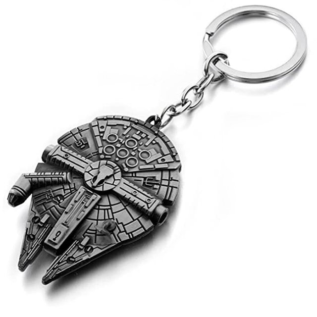 Chaveiro de Metal Cusotm Silver Star Wars Millennium Falcon Bad Batch Capacete de Caçador Chaveiro