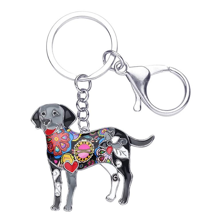 Chaveiro personalizado bonito esmaltado para cachorros chaveiros para cachorros para animais de estimação para mulheres