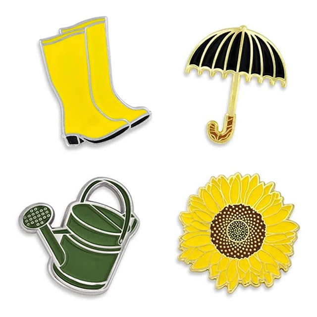 Alfinete de lapela de esmalte de primavera personalizado de alumínio joia de comemoração