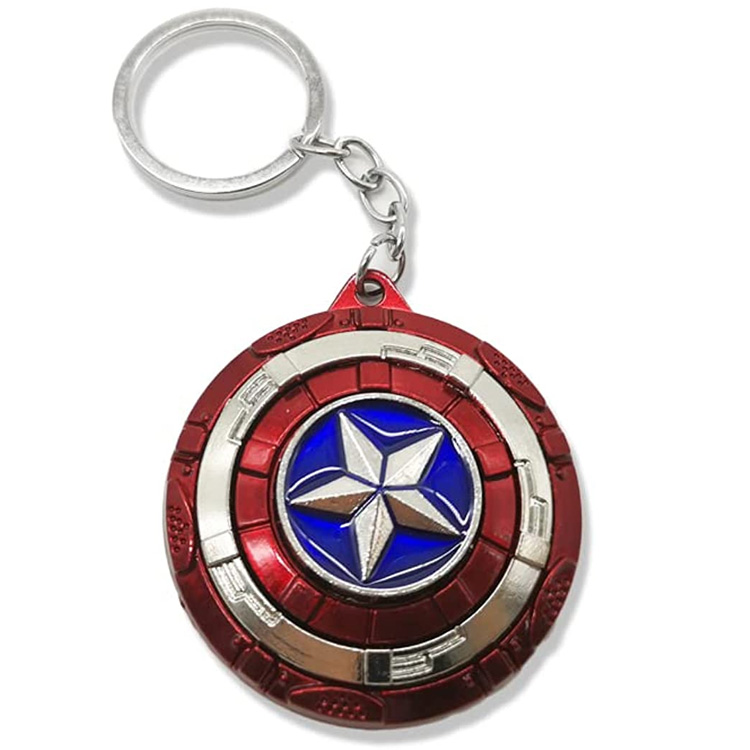 Chaveiro de Metal Marvel Cusotm Capitão América Escudo Estanho Chaveiro