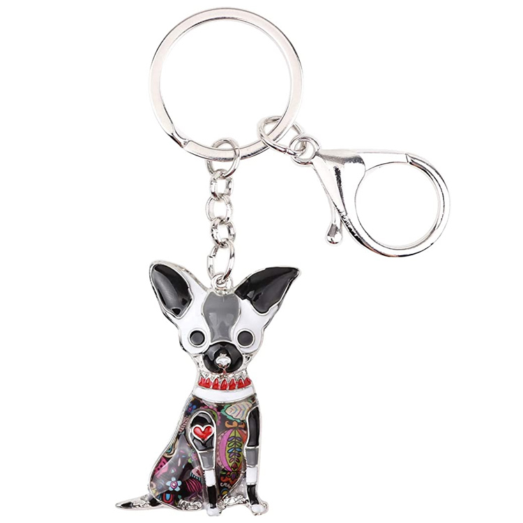 Chaveiro personalizado bonito esmaltado para cachorros chaveiros para cachorros para animais de estimação para mulheres